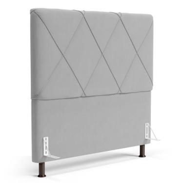 Imagem de Cabeceira Cama Box Casal Queen Size Mel 160cm com Frame Veludo Cinza C
