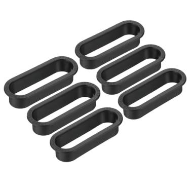 Imagem de PATIKIL Grade de ventilação oval de 10 cm, pacote com 6, capa de ventilação de plástico com persiana, saída de ar de malha para armário de guarda-roupa, armário de sapatos, preto