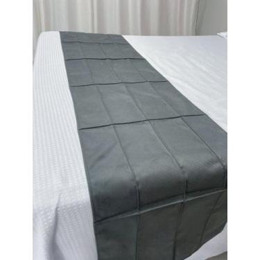 Imagem de Peseira Drapeada Luxo Suede Para Cama CASAL 1,85M x 0,45 CM (ENVIO IME
