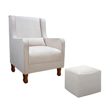 Imagem de Poltrona para Amamentação com Puff Sophia Bouclé Bege
