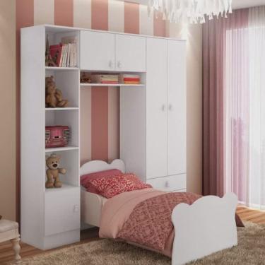 Imagem de Conjunto Infantil Arco Íris com Guarda-Roupa 5 Portas e Mini Cama Infantil Espresso Móveis