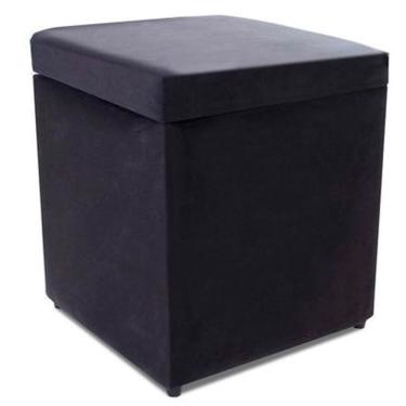 Imagem de Puff Baú Porta Objetos 40x40x45cm Suede Preto bf Colchões