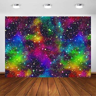 Imagem de Avezano Pano de fundo de festa brilhante para festa dos anos 80, 90, colorido, grafite, neon, decorações de festa de aniversário, sessão de fotos e fotos (2,1 x 1,5 m)