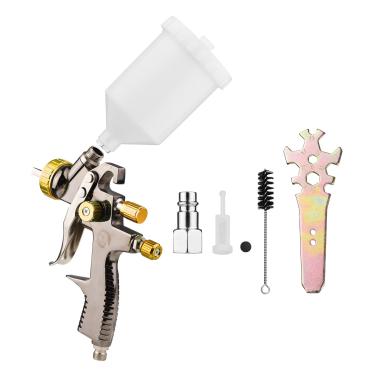 Imagem de Wemay LVLP 1.8mm Kit de pistola de pulverização de ar 600cc Fluid Cup Gravity Feed Air Paint Sprayer Mini Handheld 360-degree Paint Spraying Gun para Reparo de Carro Móveis Pintura de Parede de Superf