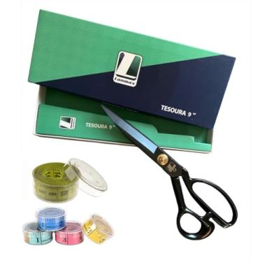 Imagem de Tesoura Profissional de Alfaiate Tecelão Corte Costura 9 Polegadas + Fita Métrica Fabricada Em Titânio Premium E Aço Alemão, Esta Tesoura Oferece Precisão Incomparável, Alta Durabilidade