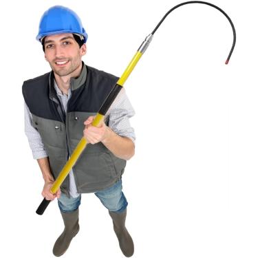 Imagem de Gancho De Resgate Portátil Para Eletricista, Poste De Resgate Anti-eletrocussão Leve Para Torre De Alta Tensão, Equipamento De Emergência De Falha Elétrica, Yellow, 9.8ft/3m(220kv)