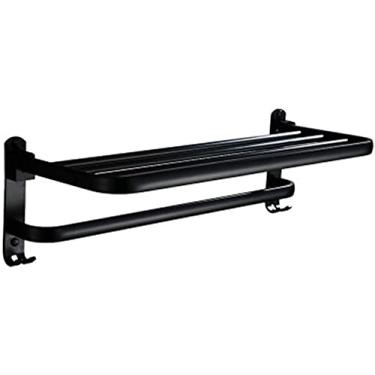 Imagem de 3FLQOOPP Prateleira minimalista moderna, toalheiro de parede dobrável de camada dupla de alumínio, rack de banheiro cozinha 40 cm decoração em casa cozinha e banheiro hotel escritório, 60 cm vida