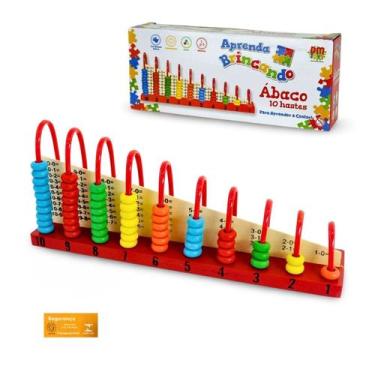 Imagem de Didaticos Aprenda Brincando Abaco 10 Hastes DM Toys Brinquedo Educativ