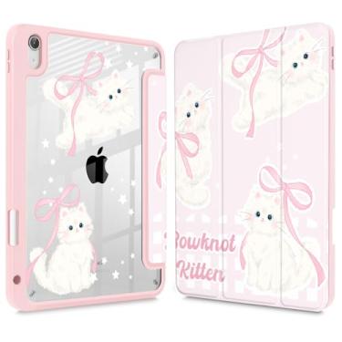 Imagem de May Chen Capa para iPad Air 11 (M3 2025 / M2 2024) 7º 6º, iPad Air 4 e 5 de 10,9 polegadas, 5º 4º (2022/2020) - Suporte para lápis + hibernar/despertar automático, capa traseira transparente à prova