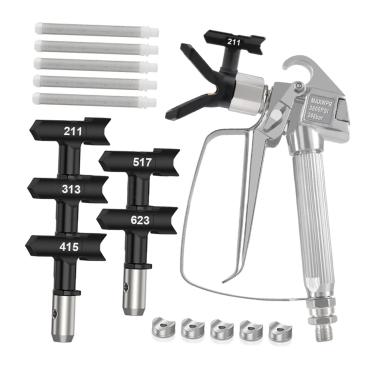 Imagem de Generic Kit de pulverizador de tinta sem ar Peças de liga de alumínio Tools Máquina de pulverização sem ar 211 313 415 517 623 para decks tetos