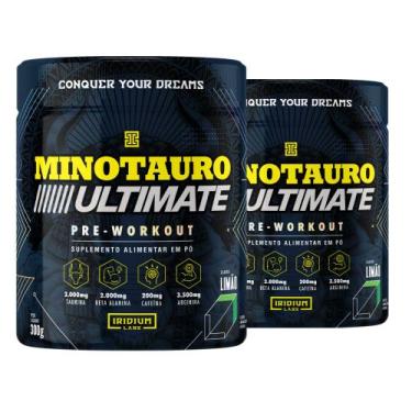 Imagem de Kit 2x Pré Treino Minotauro Ultimate 300g - Iridium Labs, Limão