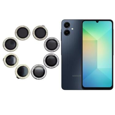 Imagem de Combo (02 PCS) Película Câmera Strass Diamonte Para Samsung Galaxy A06 (PRETO)