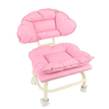 Imagem de Cadeiras de Fezes Giratórias de 360 ​​graus Com Rodas e Backrest, Cadeira de Couro Ergonômica PU para Salão de Ginástica do Escritório Em Casa, Spa