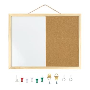 Imagem de GDMINLO Quadro de cortiça apagável a seco de 42 cm x 32 cm, quadro de combinação de avisos, quadro de avisos, quadro de anotações, quadro de visão apagável a seco montado na parede para casa, escola e