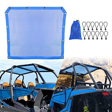 Imagem de Sresk Acessórios RZR PRO XP, rede para janela superior macia UTV, proteção contra raios solares em malha de PVC, proteção UV para Polaris RZR Pro XP / 4 2020 2021 2022 2023 fácil de instalar (azul)
