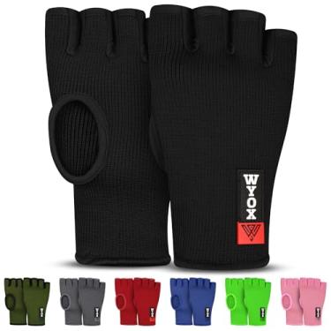 Imagem de Luvas internas para homens e mulheres com meia-luva e bandagens elásticas para proteção dos punhos. Ideais para Muay Thai, Kickboxing, MMA e artes marciais. Perfeitas para treinos. (Preto, L/XL)