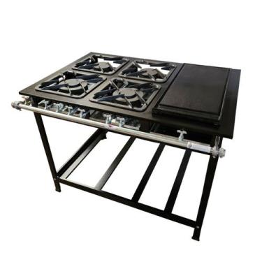 Imagem de Fogão Industrial Gold 4 Bocas Chapa 2QS 2QD Baixa Pressão Perfil 7 Cef