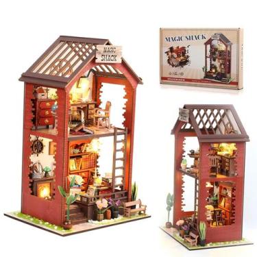 Imagem de Kit DIY Book Nook Lycidae 3D Puzzle de madeira com móveis e luz
