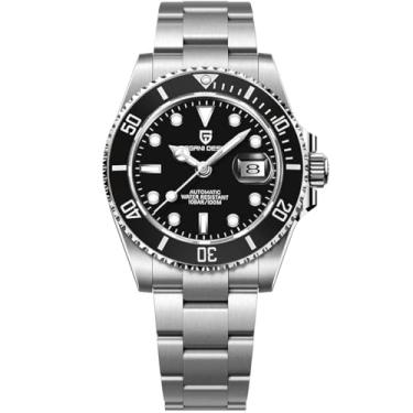 Imagem de Pagani Design PD1639 Relógio de pulso mecânico masculino com bisel de cerâmica, relógio automático, vidro safira, impermeável, 100 m, movimento japonês, NH35A, Pd1639-black-xxy, Relógio automático