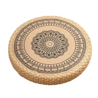 Imagem de Almofada De Meditação Para Chão - Almofada De Sentar Tecida À Mão - Revestimento Respirável Tatami Para Mesas De Chá E Meditação Yoga