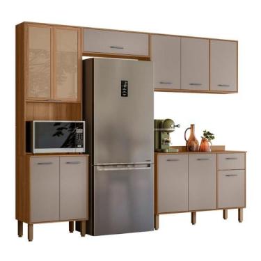 Imagem de Cozinha Compacta com Balcão Paolla 11 Portas e 1 Gaveta - Loja DoceLar