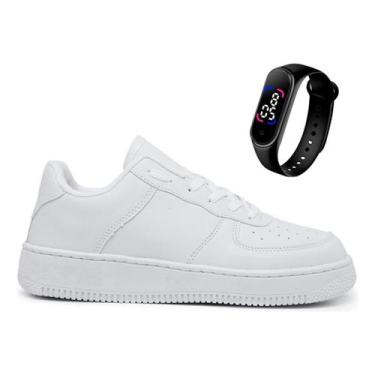 Imagem de Kit Tênis Sneakers Casual Blogueira Skate Force + Relógio - NoBrand, B