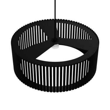 Imagem de Luminária Pendente Vênus Modelo Ripado Preta
