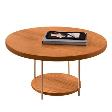 Imagem de Mesa De Centro Redonda Pés Metálicos Mindy H01 Cinamomo - Mpozenato