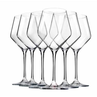 Imagem de Aeisage Conjunto de 6 taças de vinho de cristal com haste alta de grande capacidade, conjunto de 6 peças, transparente, lavável na lava-louças