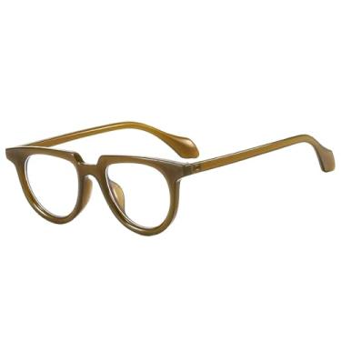 Imagem de HPIRME Óculos de sol ovais femininos, armação em tons de gelatina, UV400, moda masculina, punk (tamanho único/verde gelatinoso transparente)