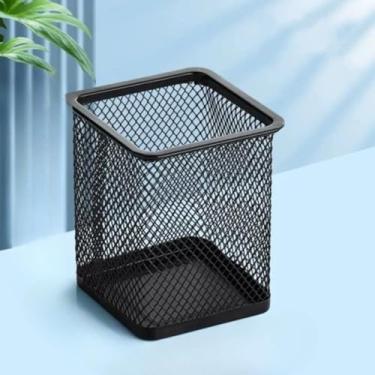 Imagem de Organizador de Mesa Metal Aramado Para Escritório 3 Divisões Porta Lapís Caneta Clips (Quadrado)