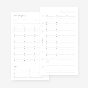 Imagem de Planejador pessoal semanal semanal vertical temporizado semanal em duas páginas para filofax pessoal, refil de agenda LV MM 6 furos 9,5 x 16,75 cm