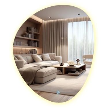 Imagem de Espelho Led Organico Lapidado 58x43 Moderno Touch Screen (6000K LUZ FRIA)