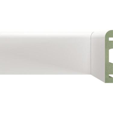 Imagem de Kit Rodapé de MDF 5 Barras Lisas de 10cm x 2,40m Rende 12 Metros Moldufama Branco
