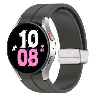Imagem de Pulseira magnética compatível com Samsung Galaxy Watch Ultra de 47 mm, pulseira esportiva de silicone macio para Galaxy Watch 7 6 5 4 de 44 mm e 40 mm e homens / 6 Classic de 47 mm e 43 mm/5 Pro de 45