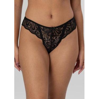 Imagem de Calcinha de Renda e Microfibra Fio Duplo - Gimara, GG, Preto