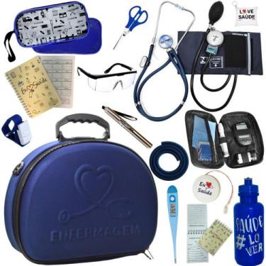 Imagem de Kit Enfermagem Maleta Estagio Medidor Glicose Completo Luxo - PA MED/ 