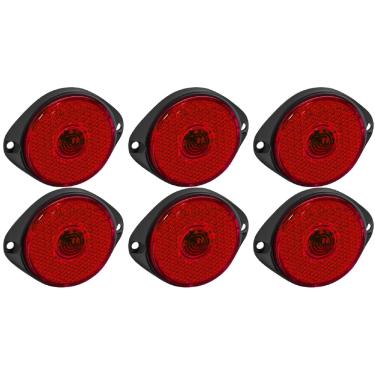 Imagem de 6 Lanterna Frontal 65mm Led Bivolt Conector Carreta Caminhão