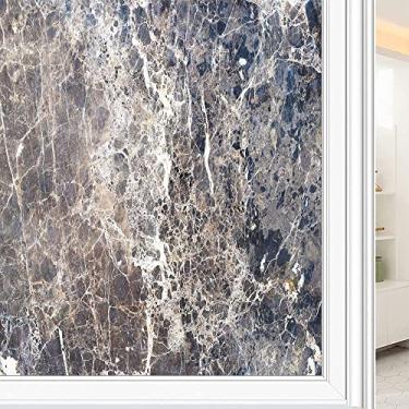Imagem de Película de janela 3D de mármore, textura de estilo mármore, para porta de vidro, banheiro, sala de estar, L90 x C 190 cm