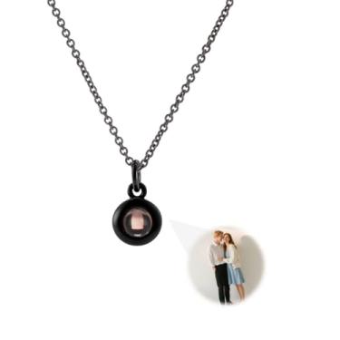 Imagem de Toodoumama Colar de projeção de imagem personalizada com foto interna - Colar com pingente de foto personalizada - presentes para mãe, esposa, casais, namorados, animais de estimação, presentes em