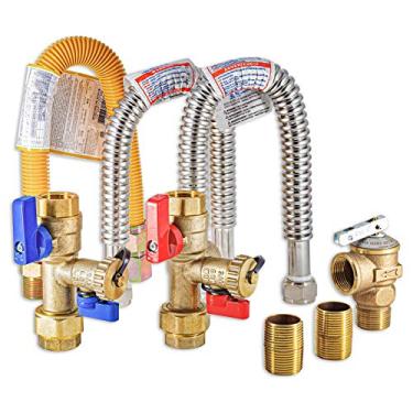 Imagem de Metpure TKLS-CK aquecedor de água sem tanque de gás propano natural kit de isolamento de gás 3/4" | Válvulas de descarga de serviço Noritz Rheem Rinnai Takagi Navien compatíveis | Kit de descarga sem chumbo fácil de instalar