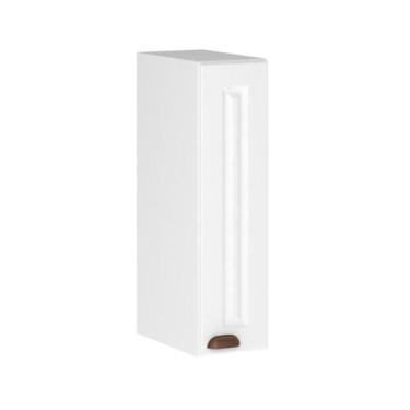 Imagem de Armário Aéreo Projetado 20cm 1 Porta Cristal Luciane, Branco/Branco Pe