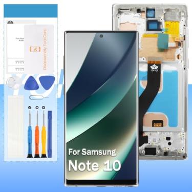 Imagem de Yondista Tela de substituição para Samsung Galaxy Note 10 SM-N970F SM-N970U SM-N9700 16.0 cm LCD Display Touch Digitalizador com moldura prateada (interna, não impressão digital)