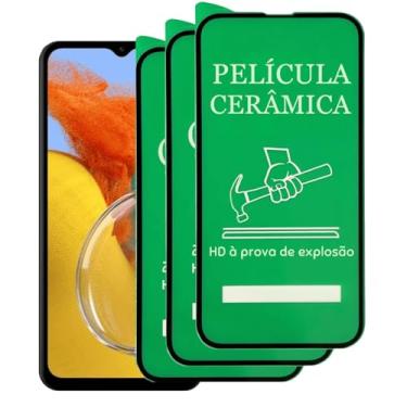 Imagem de 3 Películas Protetora de Cerâmica Compatível Samsung Galaxy M14 Cobertura Total, Não Quebra