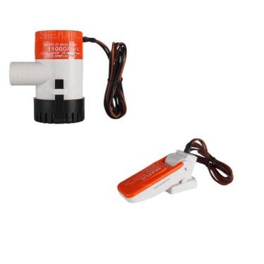 Imagem de Kit Bomba de Porão 1100 GPH 12V 3A Barco + Automático Bomba de Porão S