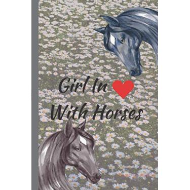 Imagem de Girls In Love With Horses: Le carnet comporte 120 pages recto-verso de dimension 6 x 9 pouces, pour cadeau à toute personne et à toutes les occasions heureuses nationales ou familiales.