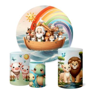 Imagem de Trio Capas Cilindro + Painel Redondo 1,50m Arca De Noe (K1ARC0008)