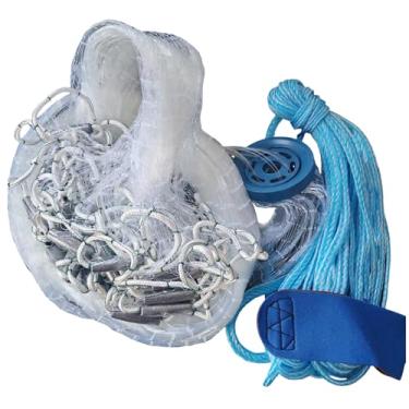 Imagem de Lawaia Rede De Arremesso Com Chumbadas Chumbo, Redes Pesca, Armadilhas Para Iscas Camarão, Malha 1/2" Água Doce E Salgada, Raio 6 Pés