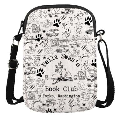 Imagem de Presente inspirado no filme de vampiro Edward Cullen e Bella Swan Bolsa tiracolo para presente para fãs do livro de vampiros, Book Club Cr