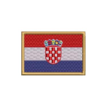 Imagem de BP0436-001 Bandeira Croácia Patch Bordado 7,5×5,0cm (D- Arquivo Matriz para bordar.)